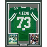 FRAMED Autographed/Signed JOE KLECKO 33x42 New York Green Jersey Beckett BAS COA