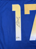 Davante Adams Autographed Royal Blue Gradient Number #17 Custom Jersey Beckett