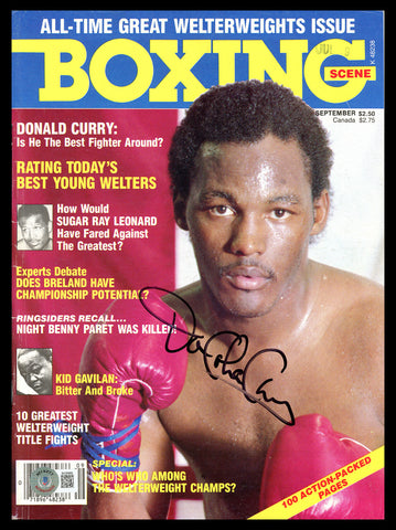 Donald Curry Autographed Signed Boxing Scene Magazine Beckett BAS QR #BH26969