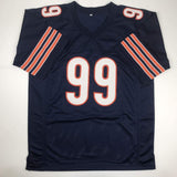 Autographed/Signed Dan Hampton HOF 2002 Chicago Blue Jersey Beckett BAS COA