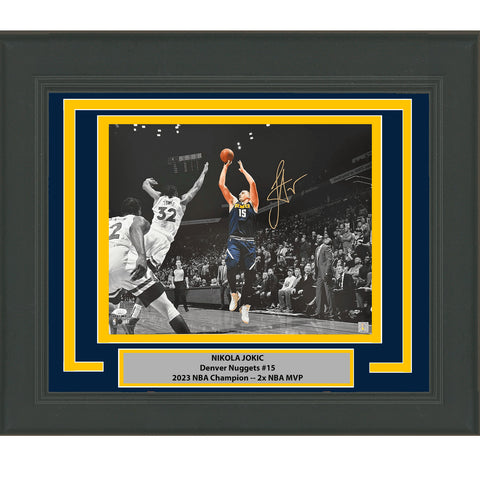 Framed Autographed/Signed Nikola Jokic Nuggets 16x20 Photo JSA COA #4