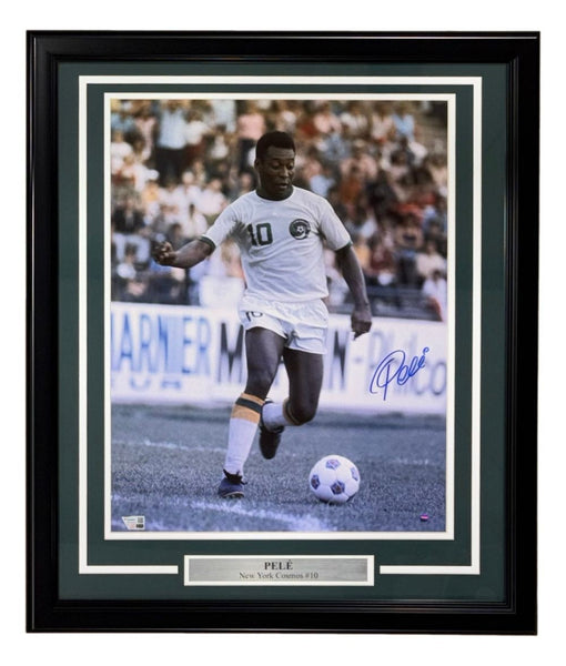 Pele Signed Framed 16x20 New York Cosmos Photo Fanatics 61542