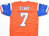 John Elway Autographed Orange Blue Pro Style Jersey - Beckett W Hologram *Black