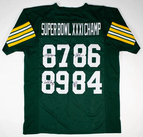 Super Bowl XXXI Packers Jersey Signed 4/ Freeman, Rison, Brooks & Chmura JSA COA
