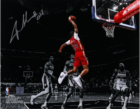 Jordan Hawkins New Orleans Pelicans Signed 11" x 14" Spotlight Dunking Photo
