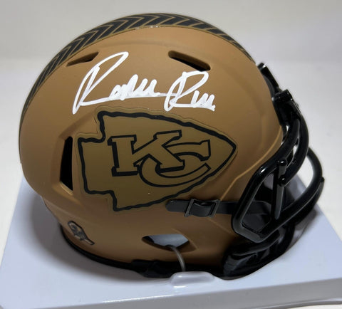 RASHEE RICE Signed Riddell 2023 STS Mini Helmet - Kansas City Chiefs NFL - BAS