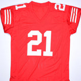 Deion Sanders Autographed Red Single Stich Pro Style Jersey w/HOF-Beckett W Holo