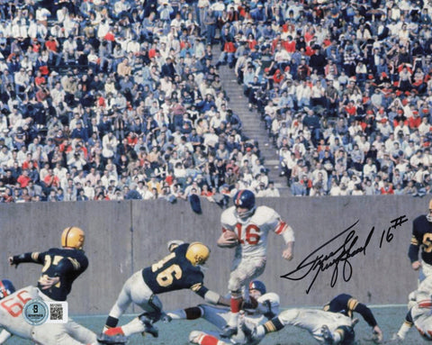 Frank Gifford Autographed 8x10 Photo New York Giants "#16" Beckett QR #BS12993