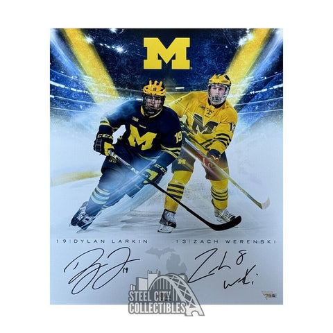Dylan Larkin Zach Werenski Autographed Michigan 16x20 Photo - Fanatics