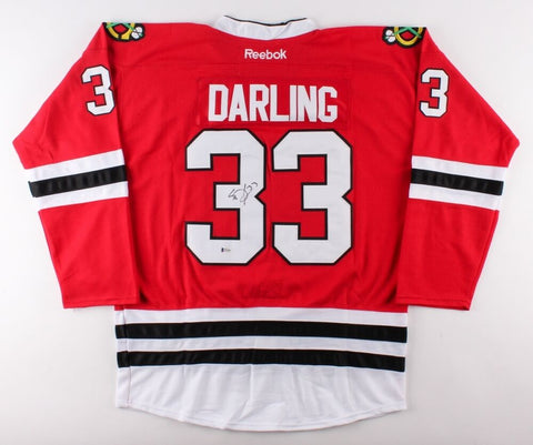 Scott Darling Signed Blackhawks Jersey (Beckett)Chicago Stanley Cup Winner 2015