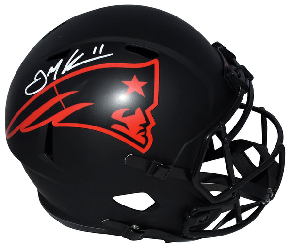 JULIAN EDELMAN SIGNED NEW ENGLAND PATRIOTS ECLIPSE FULL SIZE SPEED HELMET JSA