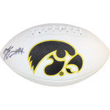 AJ Epenesa Autographed/Signed Iowa Hawkeyes Logo Football Beckett Witness 50258