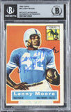 Colts Lenny Moore "HOF 75" Signed 1956 Topps #60 Rookie Card Auto 10 BAS Slab 2