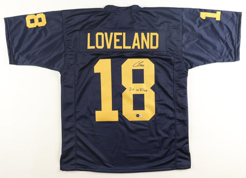 Colston Loveland Signed Michigan Wolverines Jersey "3-0 Vs Lil Bro" (Beckett)