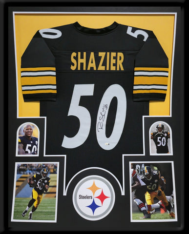 FRAMED PITTSBURGH STEELERS RYAN SHAZIER AUTOGRAPHED SIGNED JERSEY JSA HOLO