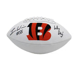 Logan Wilson Signed Cincinnati Bengals Embroidered White Football w/"Who Dey!"