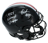 Quinshon Judkins Autographed "24 National Champs" Alt. SpeedFlex Helmet Beckett