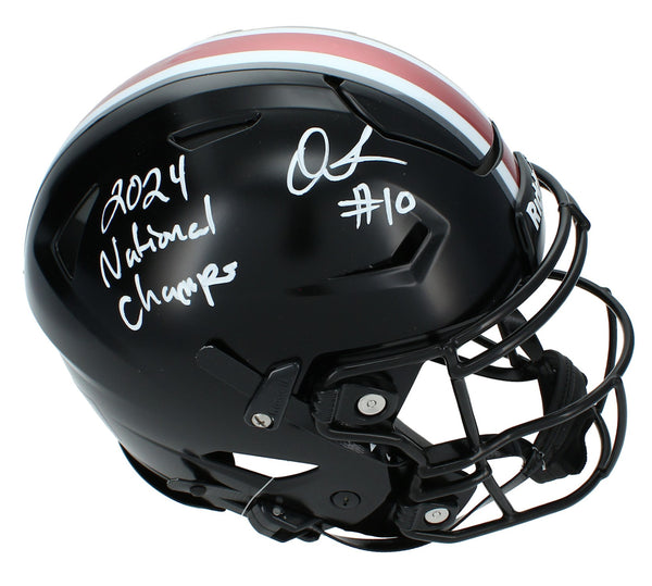 Quinshon Judkins Autographed "24 National Champs" Alt. SpeedFlex Helmet Beckett