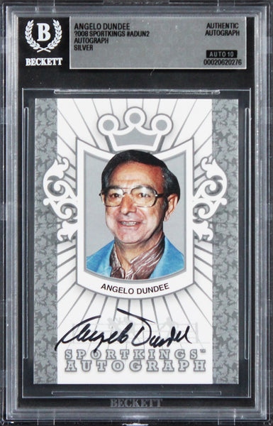 Angelo Dundee Signed 2008 Sportkings Silver #ADUN2 Card Auto GM 10! BAS Slabbed