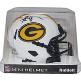 Aaron Jones Autographed Green Bay Packers Lunar Mini Helmet Beckett 43844