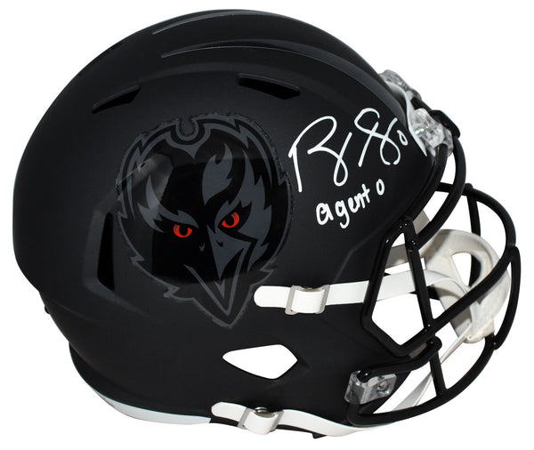ROQUAN SMITH SIGNED BALTIMORE RAVENS 2026 BLACK FULL SIZE HELMET W/ AGENT 0