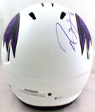Ray Lewis Autographed Baltimore Ravens Lunar Speed Helmet- Beckett W *Purple