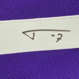 FRAMED Autographed/Signed TYRANN MATHIEU 33x42 Purple Football Jersey JSA COA