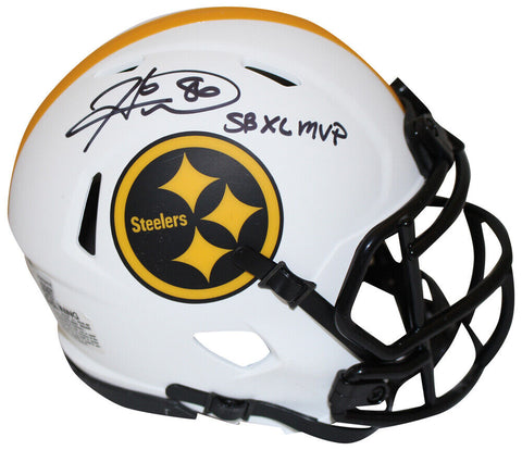 Hines Ward Autographed Steelers Lunar Mini Helmet SB XL MVP Beckett 36071