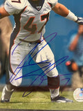 John Lynch Autographed Denver Broncos 8x10 Photo w/ Plaque JSA COA