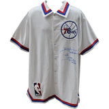 Darryl Dawkins Signed 76ers Mitchell & Ness White Warmup Jacket BAS 48479