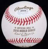 Joe Maddon Signed 2016 World Series Logo Baseball "Respect 90" (JSA) Chicago Cub