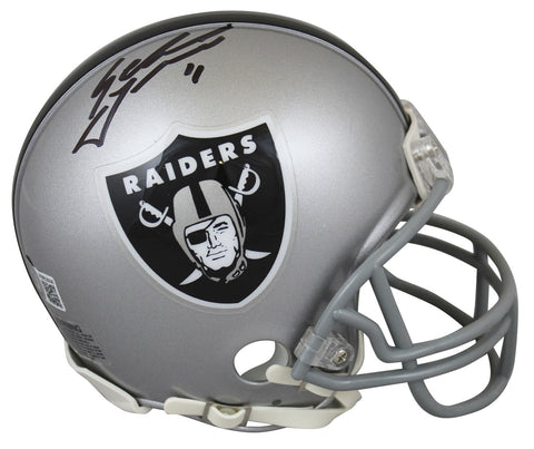 Raiders Sebastian Janikowski Authentic Signed Silver Rep Mini Helmet BAS Witness