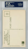 Dutch Clark Signed Pro Football Hall of Fame Post Card PSA Slab 42641