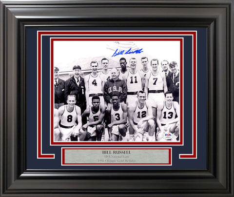 Bill Russell Autographed Framed 8x10 Photo Team USA 1956 Olympics PSA/DNA