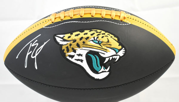 Travis Etienne Jr. Autographed Jaguars Black Logo Football- Beckett Hologram