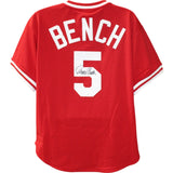 Johnny Bench Signed Cincinnati Reds Mitchell&Ness Red Jersey XL Fanatics 50947