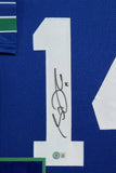FRAMED IN SUEDE SEATTLE SEAHAWKS SAM DARNOLD AUTOGRAPHED SIGNED JERSEY BECKETT