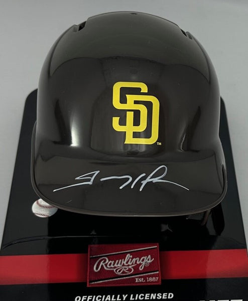 Padres HOF'er TREVOR HOFFMAN Signed Rawlings Baseball Mini Helmet AUTO - JSA