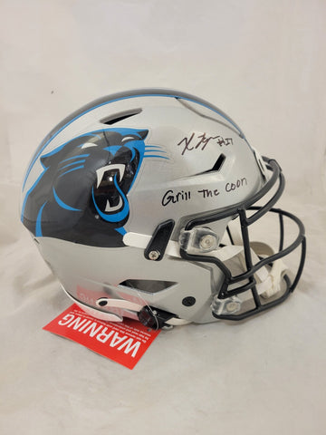 XAVIER LEGETTE SIGNED CAROLINA PANTHERS F/S SPEEDFLEX HELMET W/ INSC. BECKETT QR
