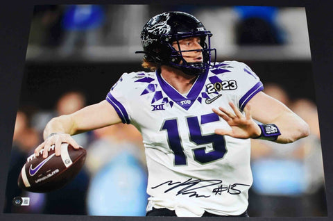 MAX DUGGAN SIGNED AUTOGRAPHED TCU HORNED FROGS 16X20 PHOTO BECKETT