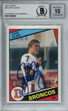 John Elway Autographed 1984 Topps #63 Trading Card Beckett 10 Slab 37652
