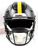 TJ Watt Autographed Steelers F/S Speed Flex Helmet- Beckett W Hologram *Silver