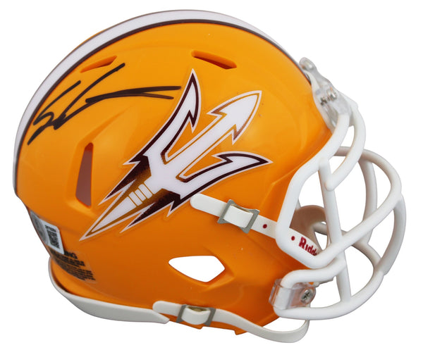 Arizona State Sam Leavitt Authentic Signed Gold Speed Mini Helmet BAS Witnessed