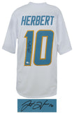 Justin Herbert (CHARGERS) Signed White Custom Football Jersey - (Beckett COA)