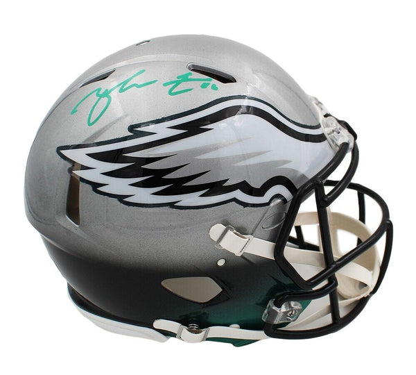 Zach Ertz Signed Philadelphia Eagles Speed Authentic Custom Gray/Black Helmet