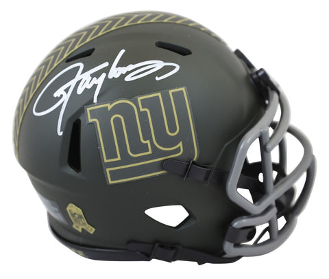 Giants Lawrence Taylor Signed Salute to Service IV Speed Mini Helmet BAS Witness