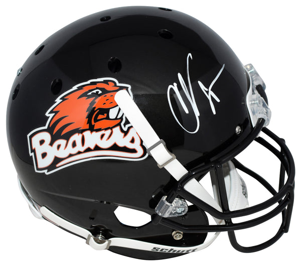 CHAD JOHNSON SIGNED OREGON STATE BEAVERS BLACK FULL SIZE HELMET JSA