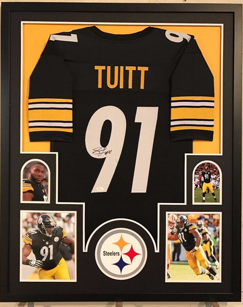 FRAMED STEPHON TUITT AUTOGRAPHED SIGNED PITTSBURGH STEELERS JERSEY JSA COA