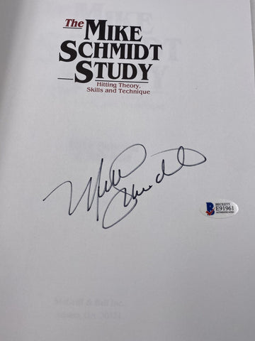 Mike Schmidt Signed The Mike Schmidt Study Book BAS