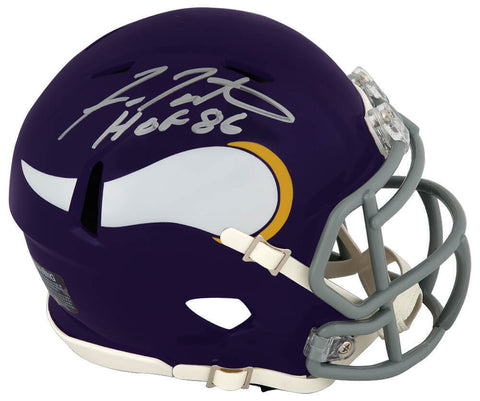 Fran Tarkenton Signed Vikings T/B Riddell Speed Mini Helmet w/HOF'86 - (SS COA)